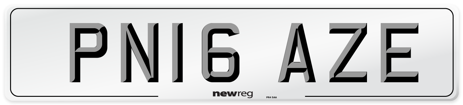 PN16 AZE Number Plate from New Reg